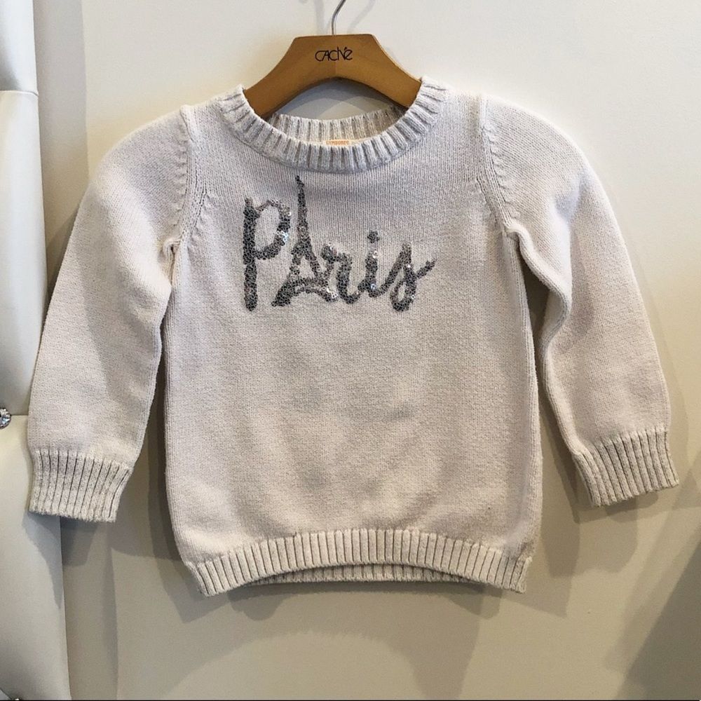 White Paris sequin sweater